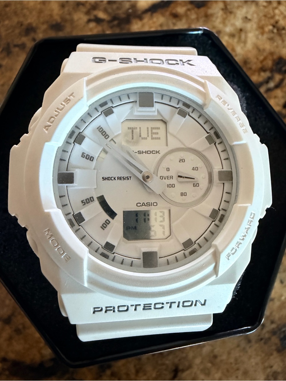 G-Shock Men’s White Analog-Digital Resin Sport Watch.